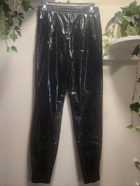 MICHAEL Michael Kors Black Patent Vinyl Jogger Pants - XS